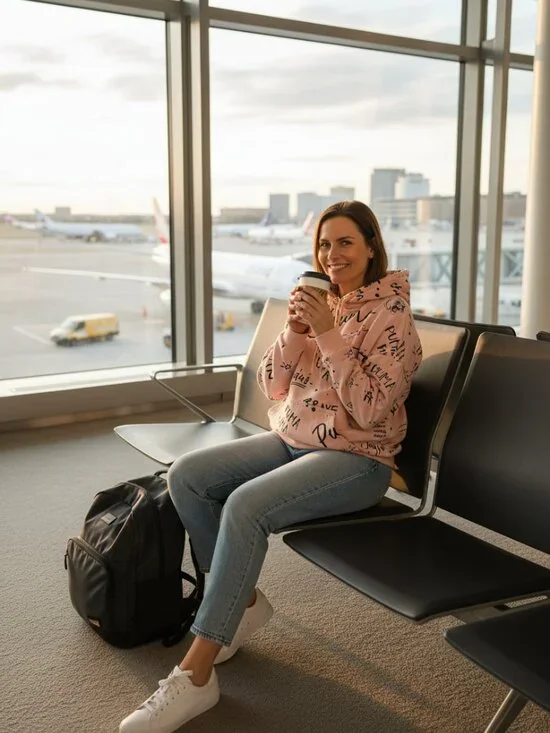 Puma Blush Pink All-Over Graffiti Print Pullover Hoodie Size L - Picture 3 of 12